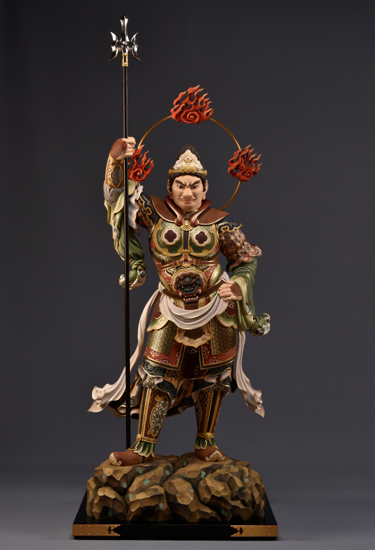 激安直営店 江戸期 庵々◎時代物 ◎古道具 木彫木造 四天王 天部 金彩 古漆 工芸品